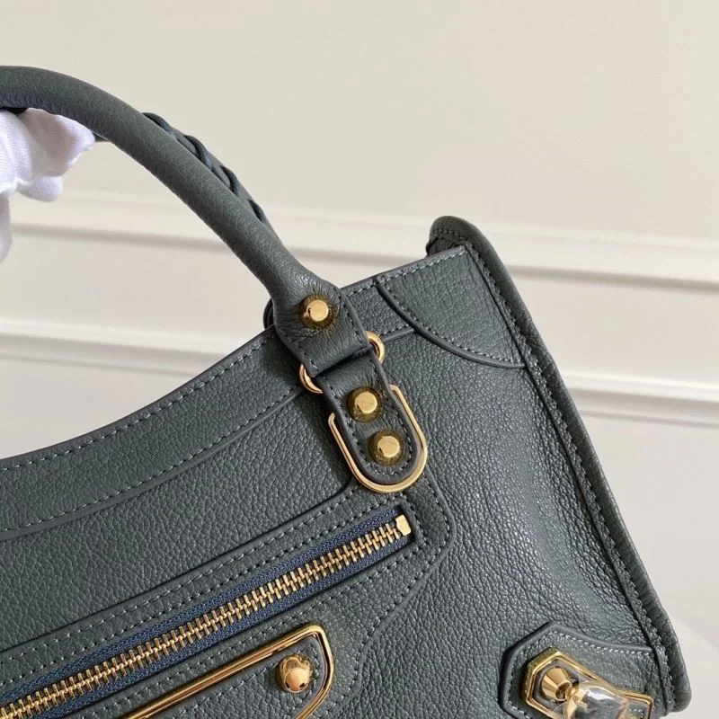 Balenciaga Antique Gold Studded Goat Leather Motorcycle Bag -Balenciaga Trendy 38316
