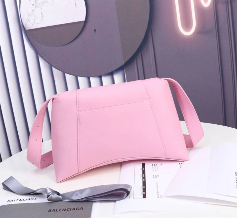 Balenciaga Arc Shape Sakura Pink Hourglass Bag with Embossed Texture StreetReady 75315