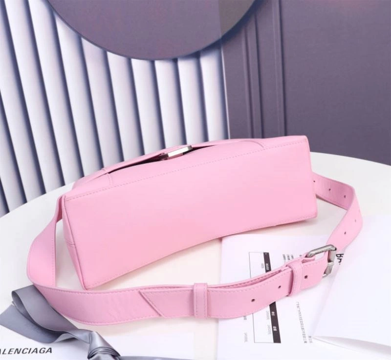 Balenciaga Arc Shape Sakura Pink Hourglass Bag with Embossed Texture StreetReady 75315