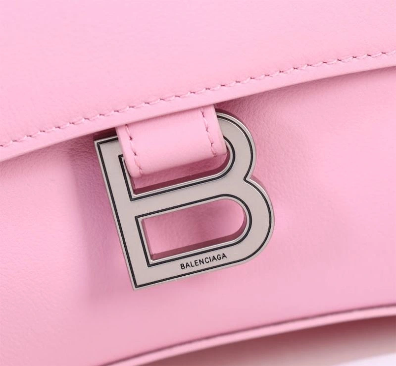 Balenciaga Arc Shape Sakura Pink Hourglass Bag with Embossed Texture StreetReady 75315