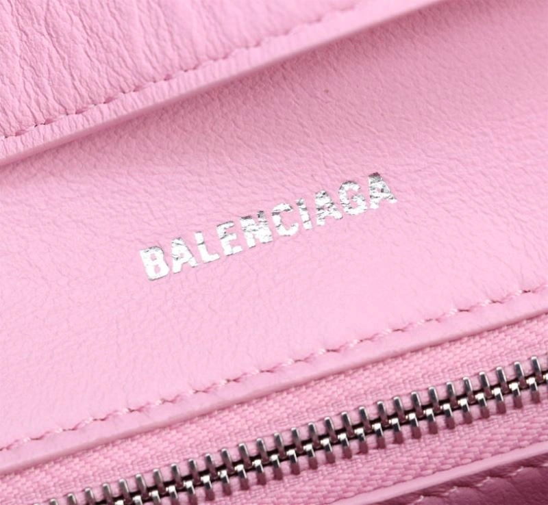 Balenciaga Arc Shape Sakura Pink Hourglass Bag with Embossed Texture StreetReady 75315