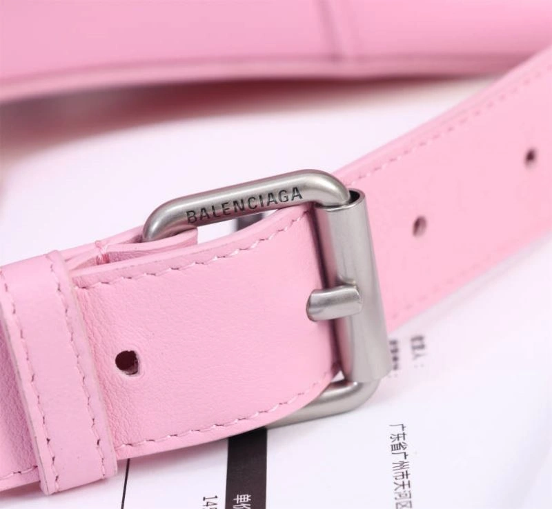 Balenciaga Arc Shape Sakura Pink Hourglass Bag with Embossed Texture StreetReady 75315