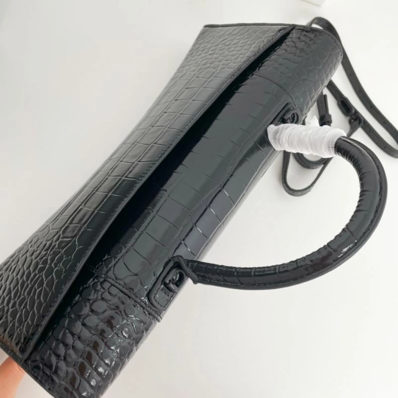 Packable Balenciaga Arc-Shaped Hourglass Plus Crocodile Leather Bag 72623