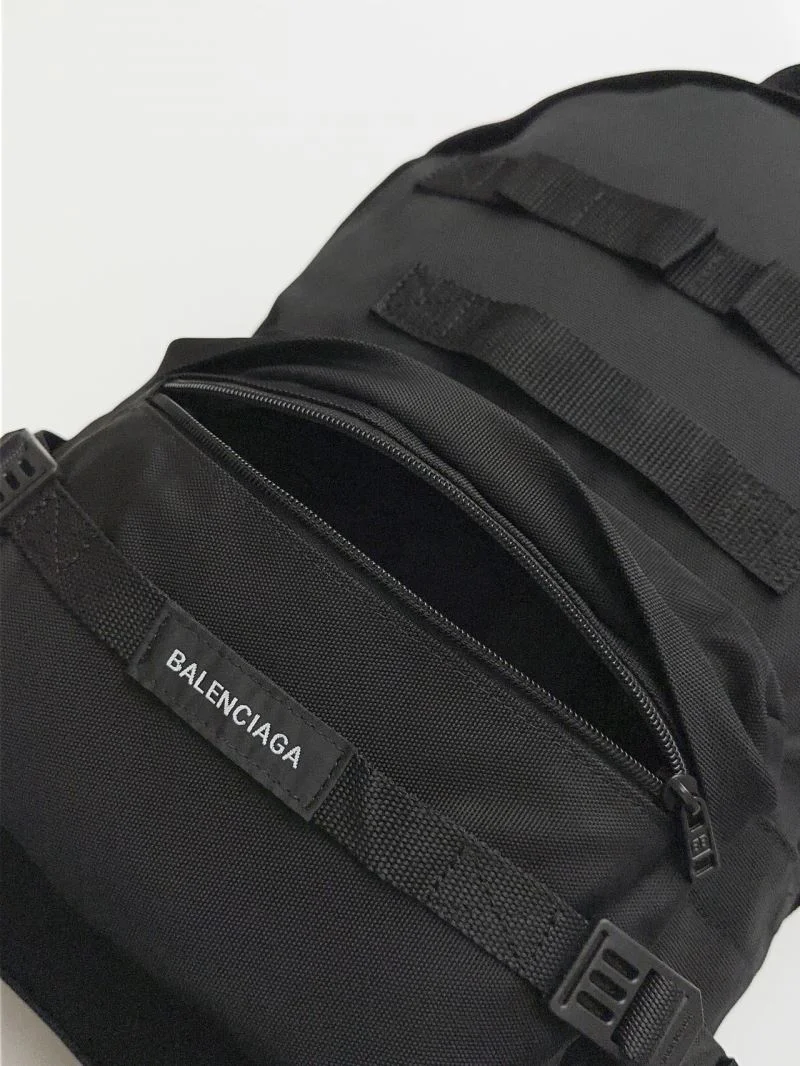 Balenciaga Army Black Waterproof Nylon Multi-Use Backpack NewStyle 38329