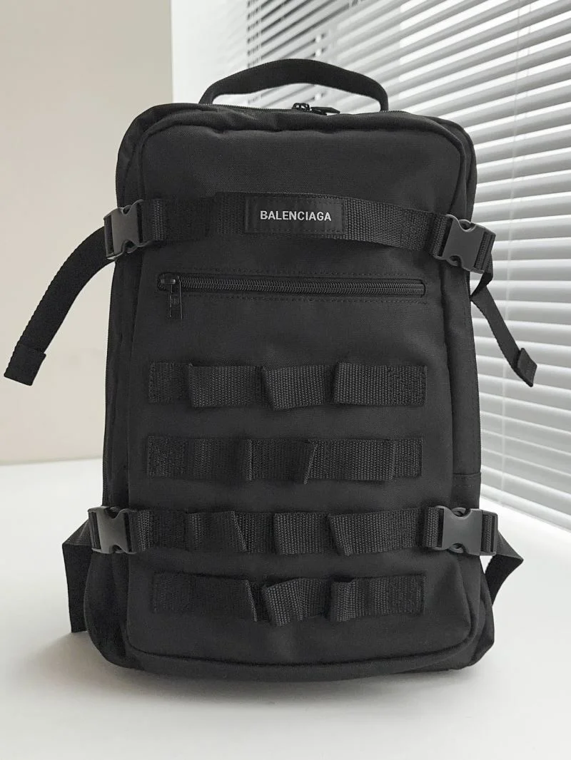 BestValue Balenciaga Army SPACE Black Nylon Multi-Compartment Backpack 38324