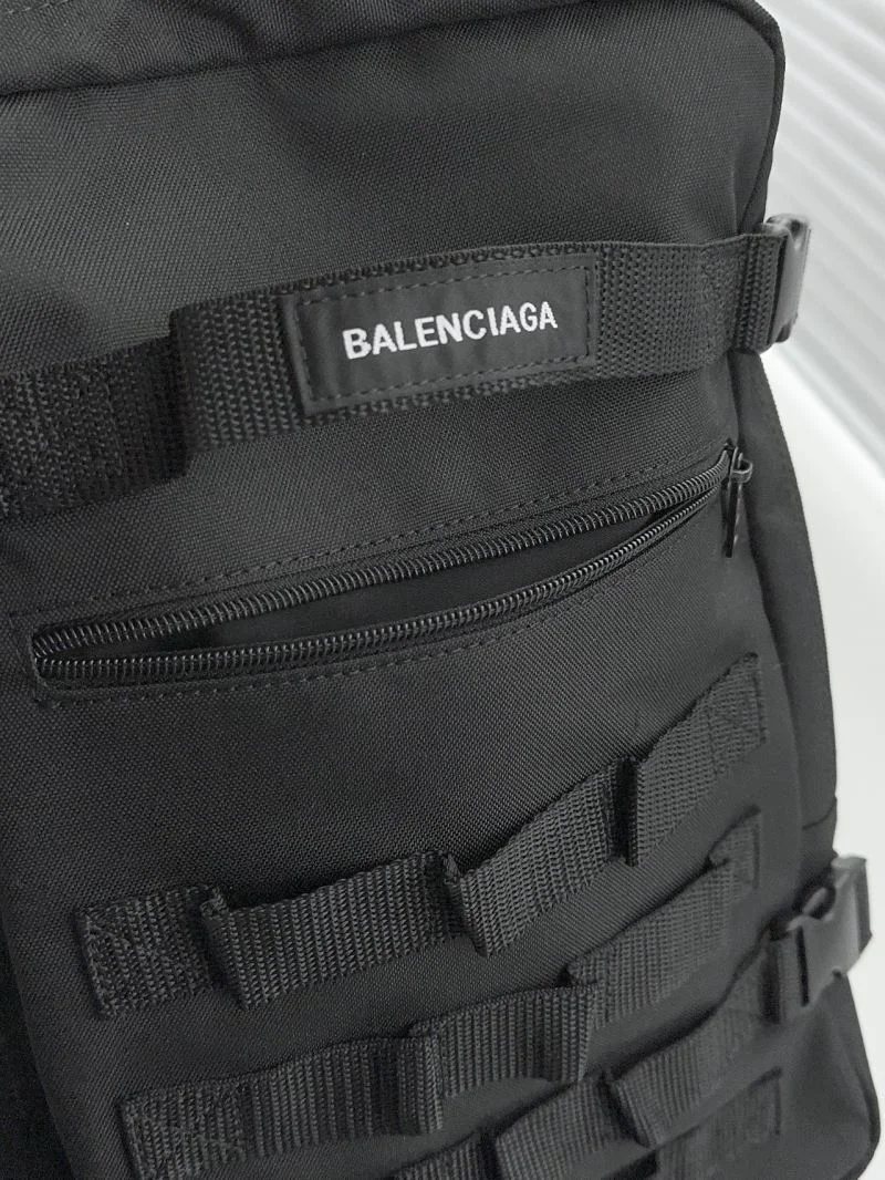 BestValue Balenciaga Army SPACE Black Nylon Multi-Compartment Backpack 38324