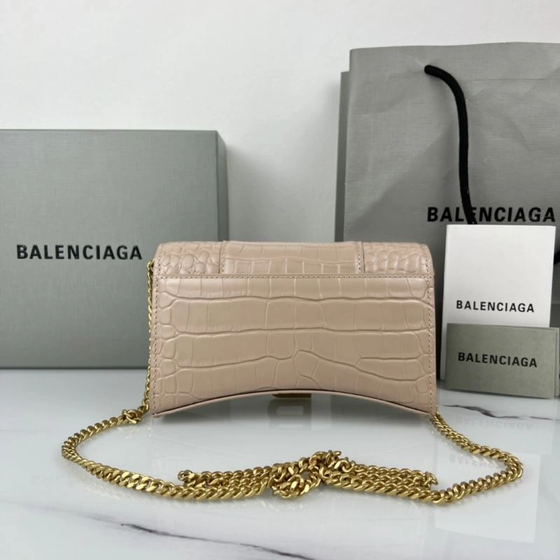Colorful Balenciaga B Brand 19cm Hourglass Crescent Chain Crossbody Bag 78653