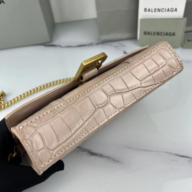 Colorful Balenciaga B Brand 19cm Hourglass Crescent Chain Crossbody Bag 78653