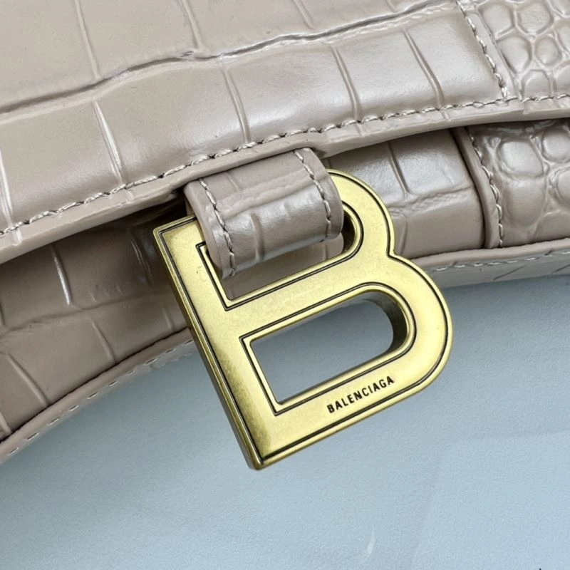 Colorful Balenciaga B Brand 19cm Hourglass Crescent Chain Crossbody Bag 78653