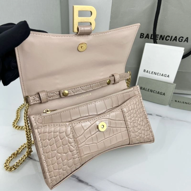 Colorful Balenciaga B Brand 19cm Hourglass Crescent Chain Crossbody Bag 78653