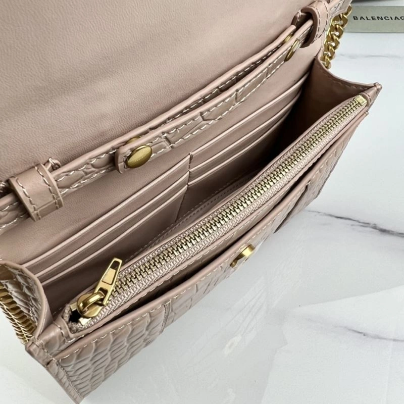 Colorful Balenciaga B Brand 19cm Hourglass Crescent Chain Crossbody Bag 78653