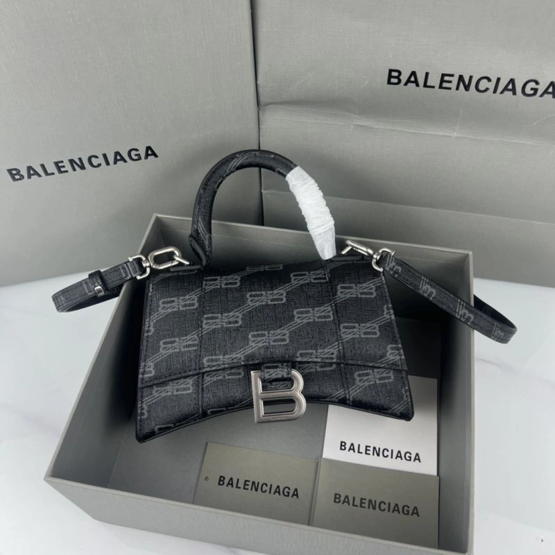 Balenciaga BB Monogram Hourglass Bag in Old Flower Black Original 78675