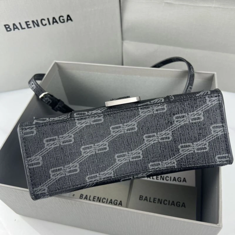 Balenciaga BB Monogram Hourglass Bag in Old Flower Black Original 78675