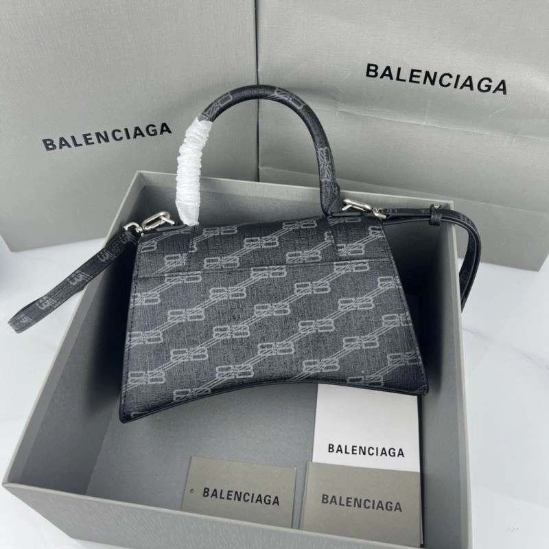 TechFriendly Balenciaga BB Monogram Hourglass Bag in Old Flower Brown 78695