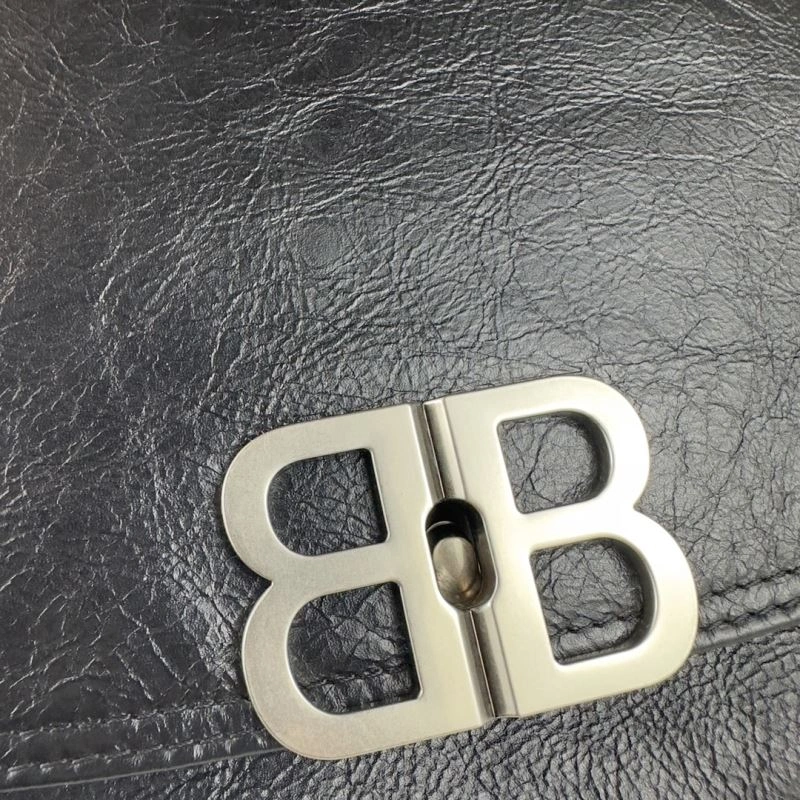 HighQuality Balenciaga BB  Large Black Underarm Bag with Chain Strap 75260