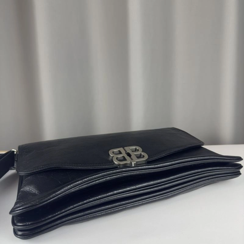 HighQuality Balenciaga BB  Large Black Underarm Bag with Chain Strap 75260