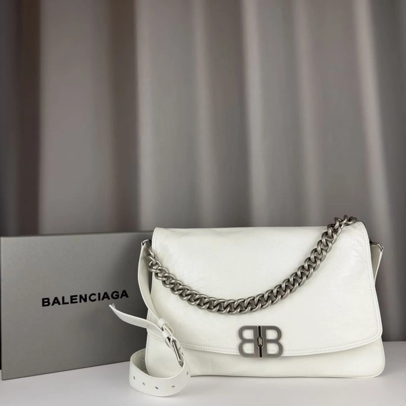Balenciaga BB  Large White Underarm Chain Bag - Model UrbanChic 75258