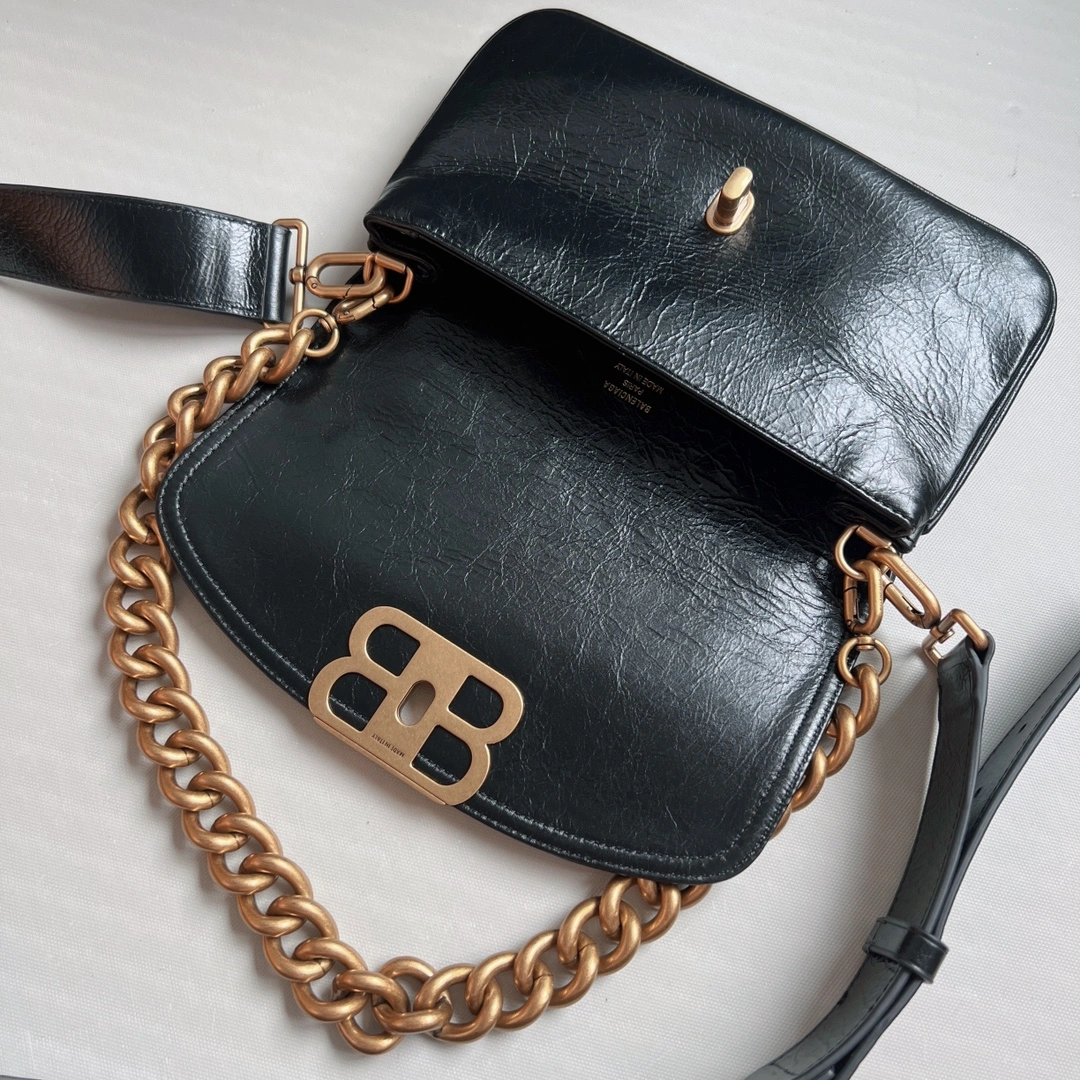 Balenciaga BB  Series Black Chain Underarm Bag Effortless 60883