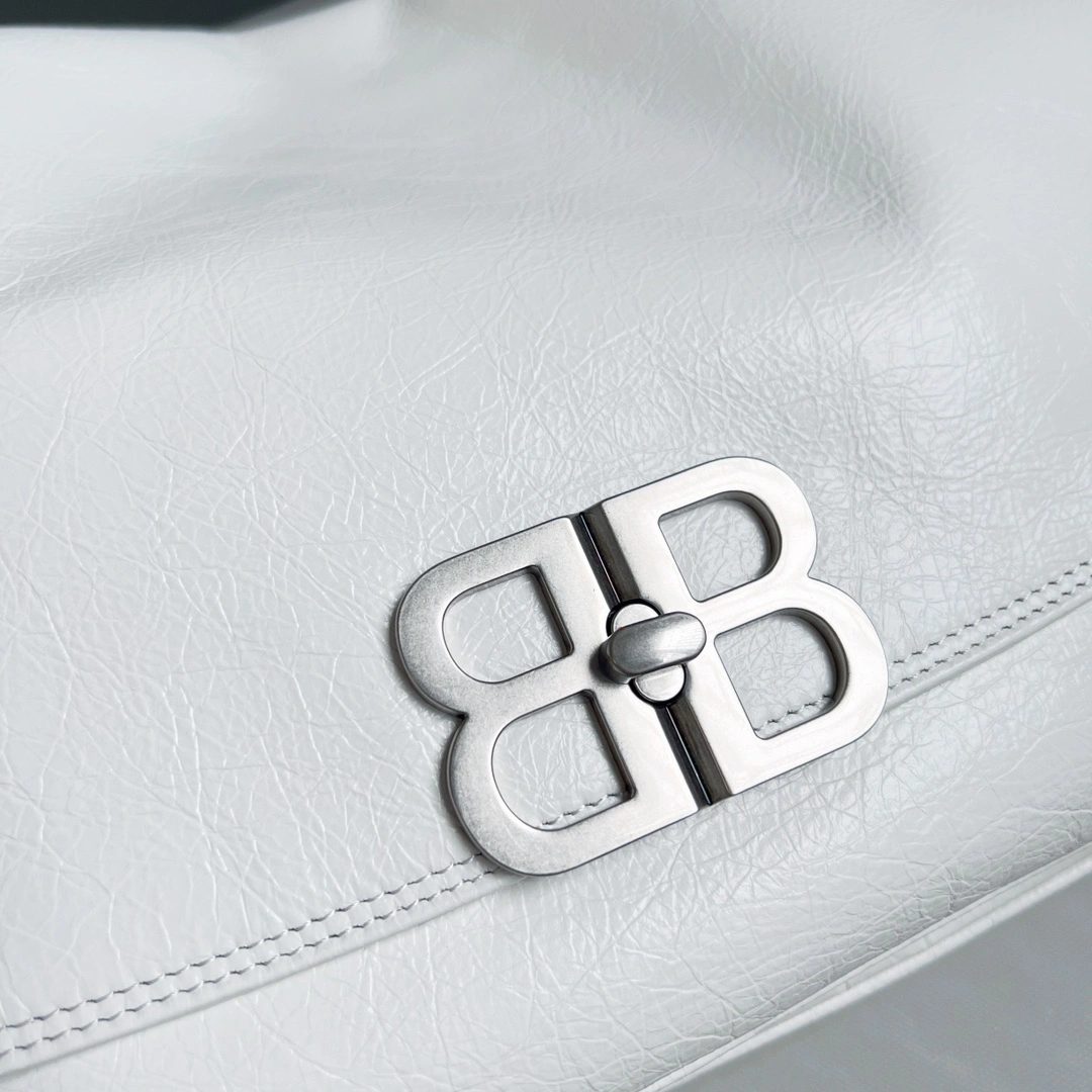 MoistureWicking Balenciaga BB  Series Large Oil-Wax White Bag 60899