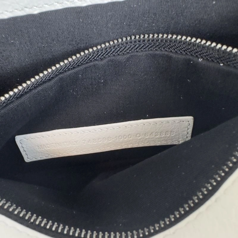 Sleek Balenciaga BB  Small White Underarm Bag with Chain Strap 75270
