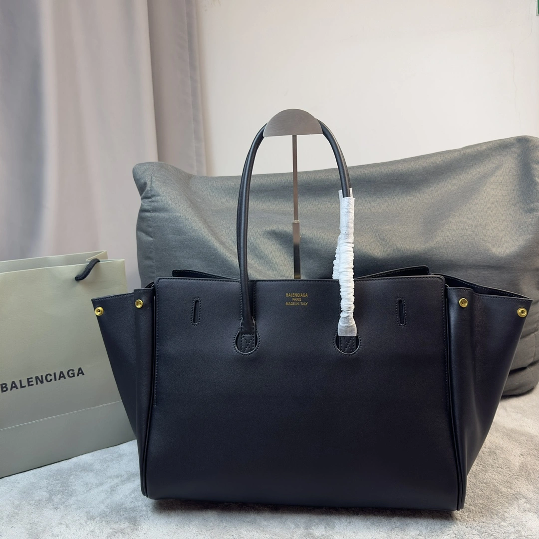 Resilient Balenciaga Bel-Air  Calfskin Bag with Iconic Square Lock 64666