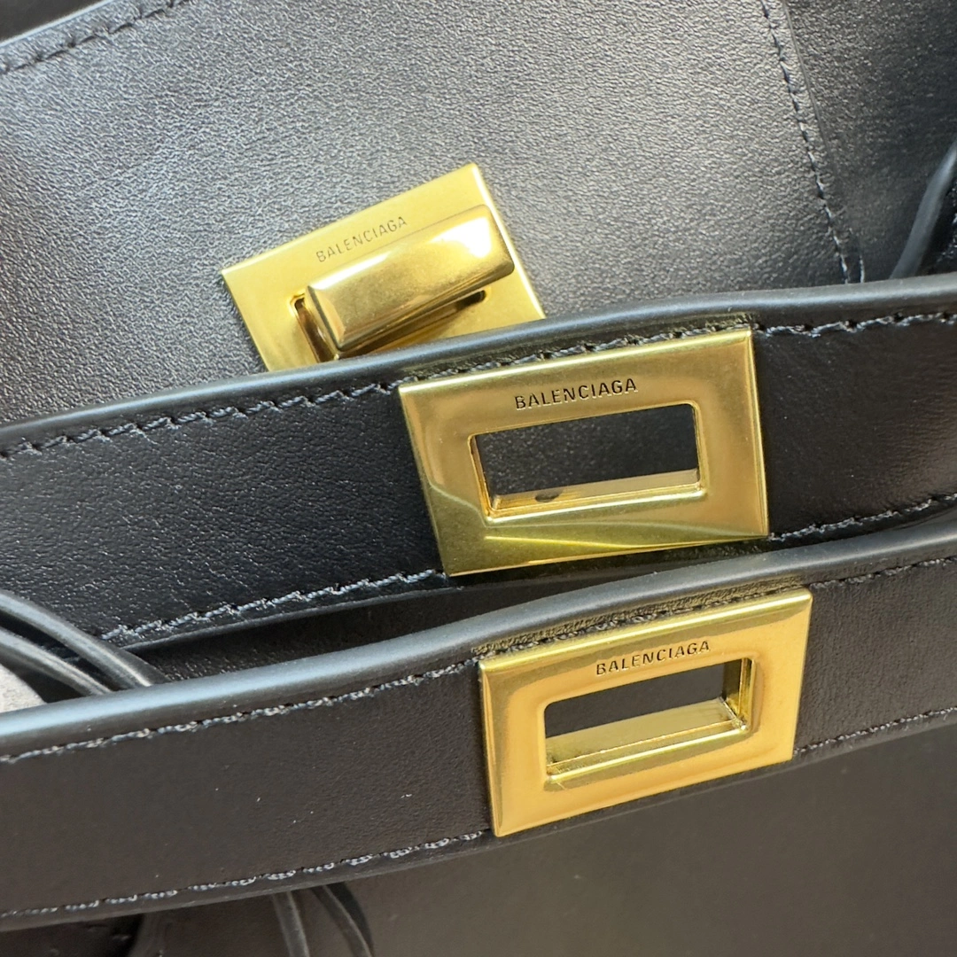 Resilient Balenciaga Bel-Air  Calfskin Bag with Iconic Square Lock 64666