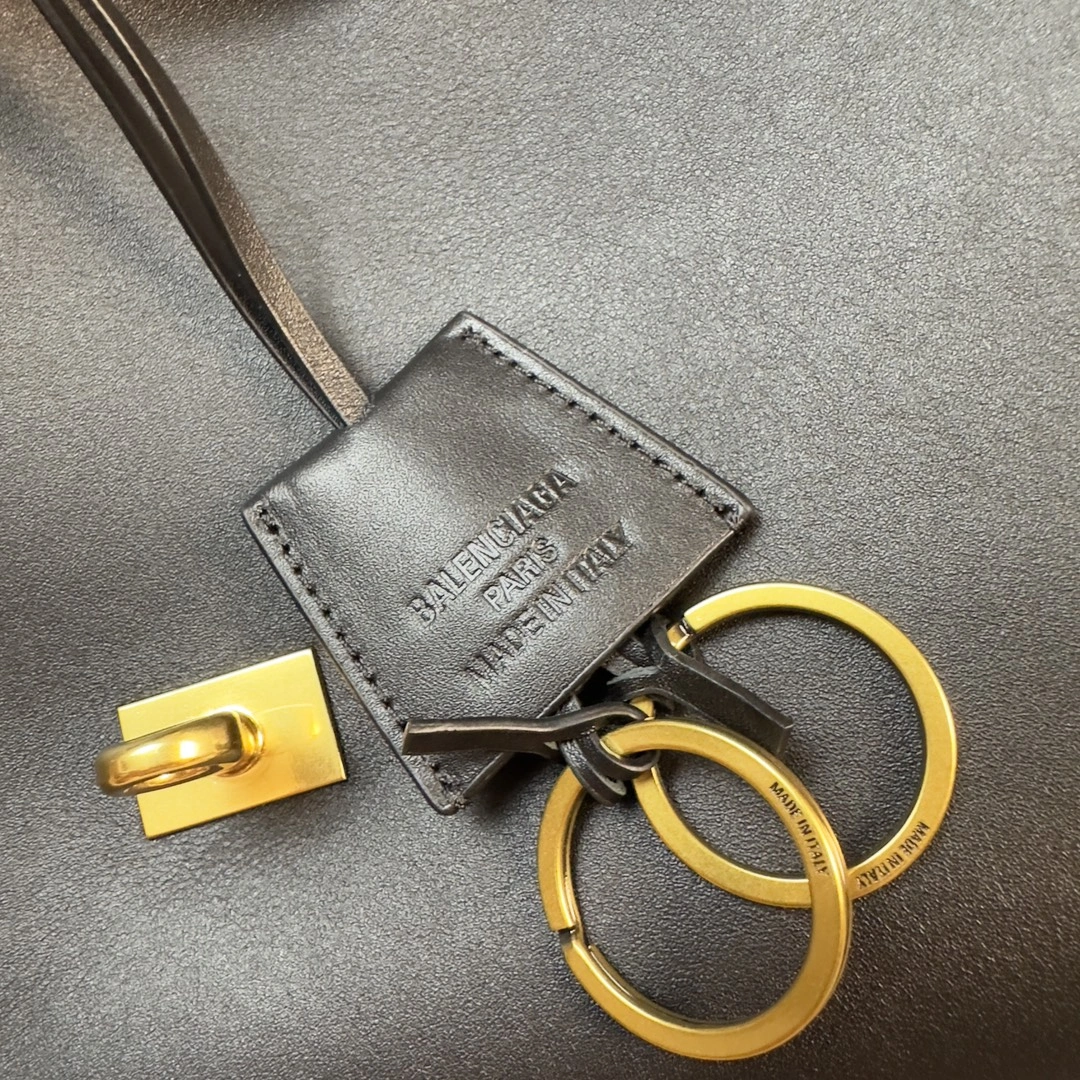 Resilient Balenciaga Bel-Air  Calfskin Bag with Iconic Square Lock 64666