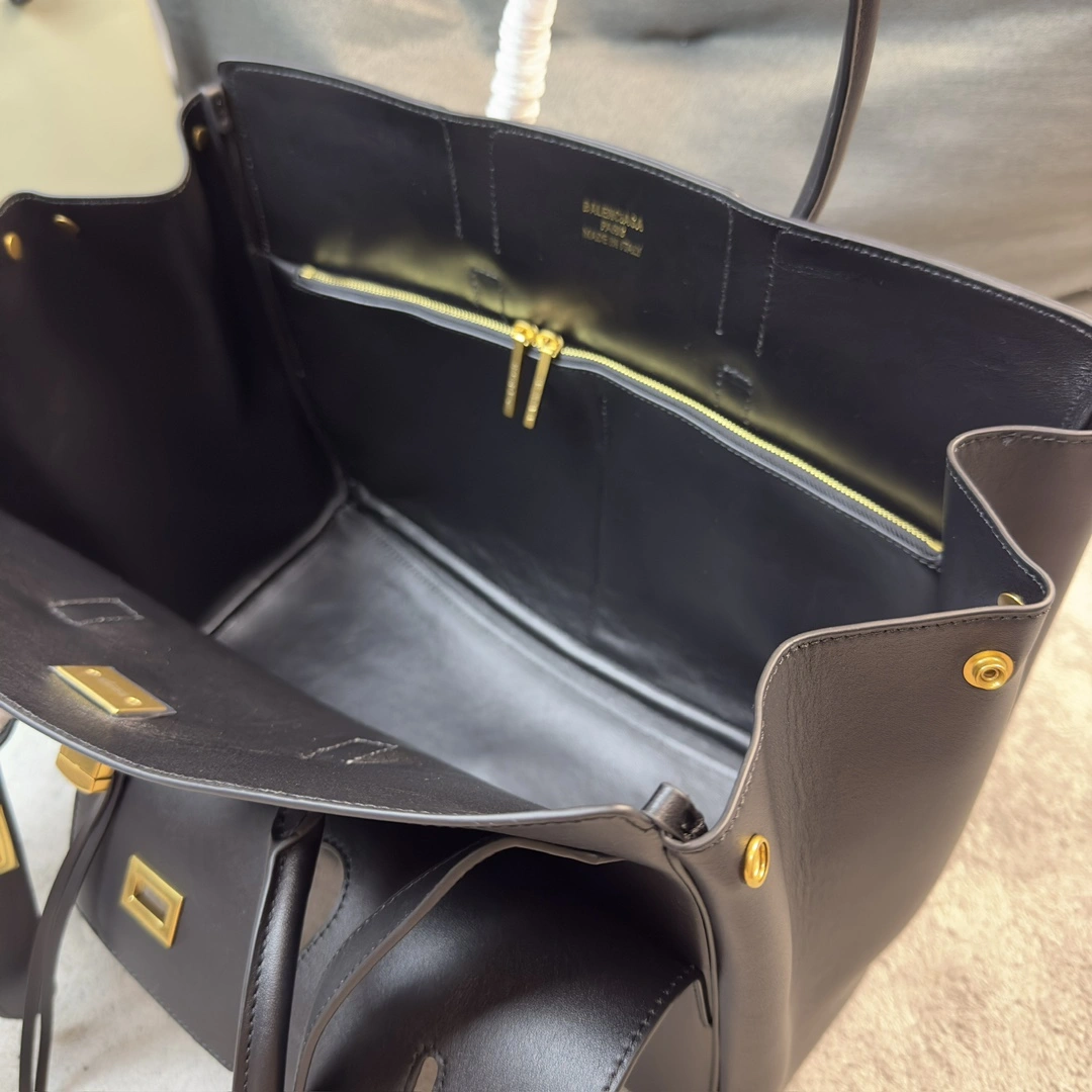 Resilient Balenciaga Bel-Air  Calfskin Bag with Iconic Square Lock 64666
