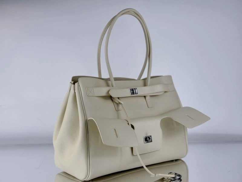 Balenciaga Bel-Air Oversized  Calfskin Bag with Square Lock RelaxedFit 67010