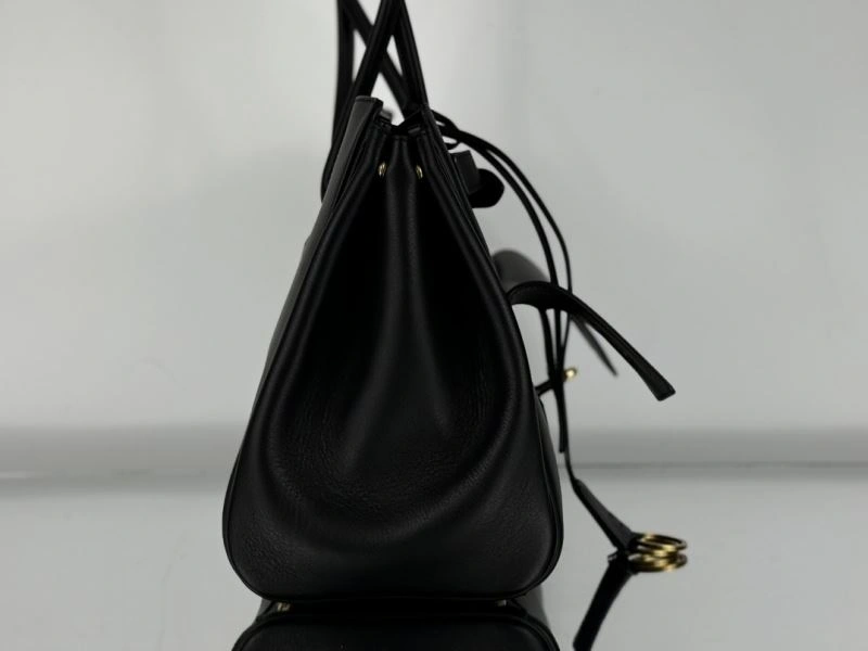 Upgraded Balenciaga Black Gold Bel-Air Oversized  Calfskin Bag 67012