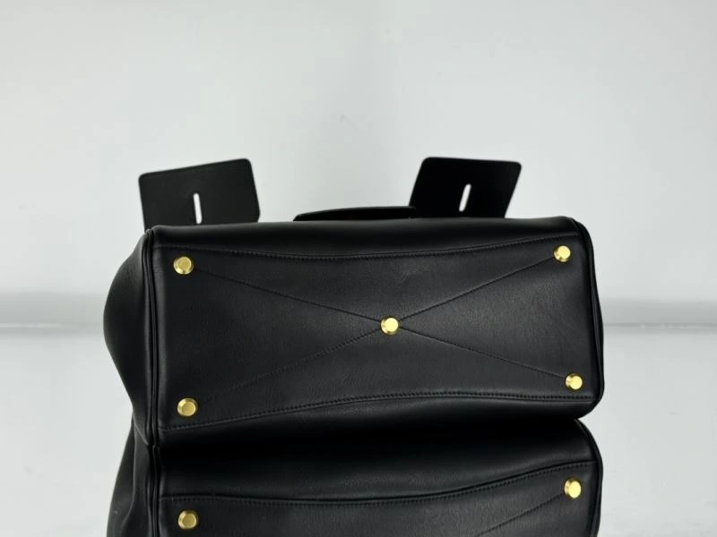 Upgraded Balenciaga Black Gold Bel-Air Oversized  Calfskin Bag 67012