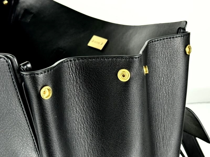 Upgraded Balenciaga Black Gold Bel-Air Oversized  Calfskin Bag 67012