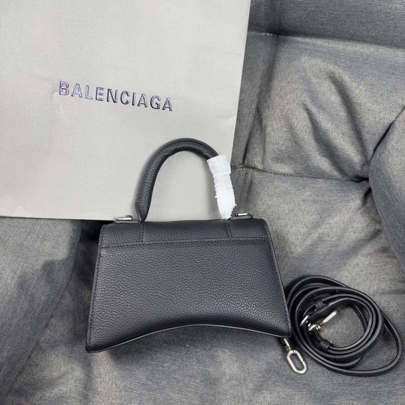 Balenciaga Black Lychee Hourglass XS Bag with Arc Design FashionForward 69982