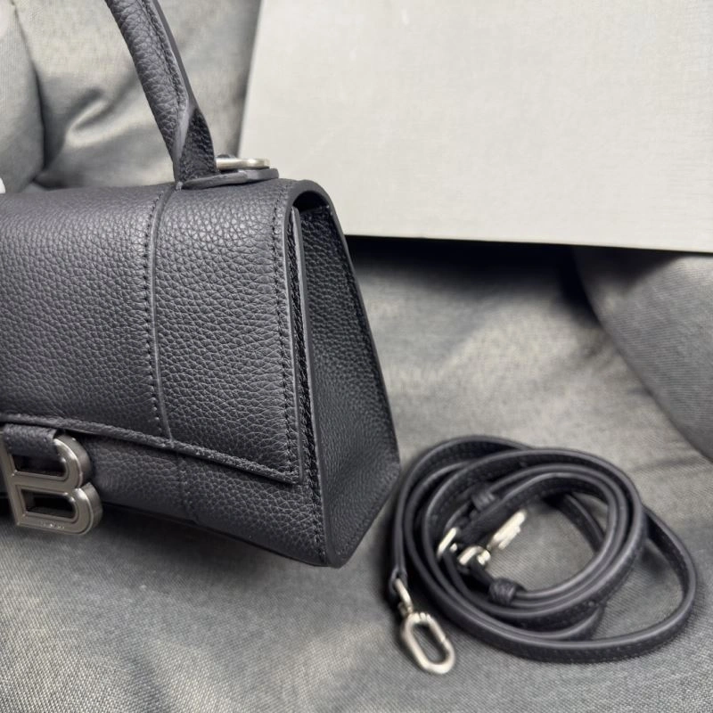 Balenciaga Black Lychee Hourglass XS Bag with Arc Design FashionForward 69982