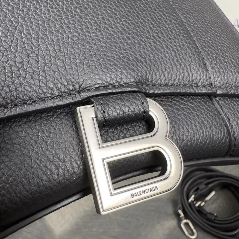 Balenciaga Black Lychee Hourglass XS Bag with Arc Design FashionForward 69982