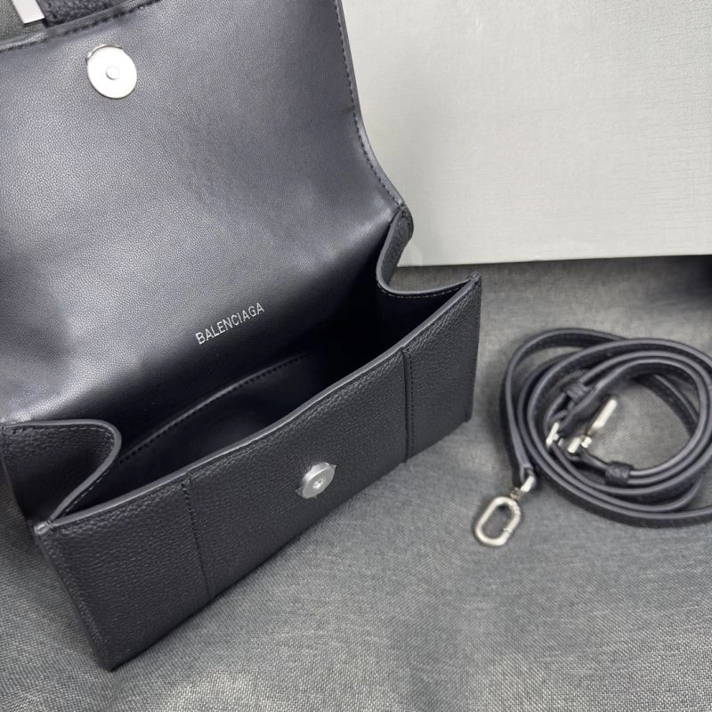 Balenciaga Black Lychee Hourglass XS Bag with Arc Design FashionForward 69982