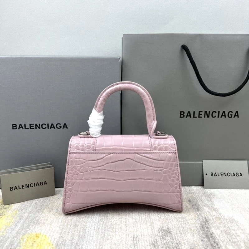 Balenciaga Blush Pink Crocodile Pattern Hourglass Bag XS Contemporary 78731