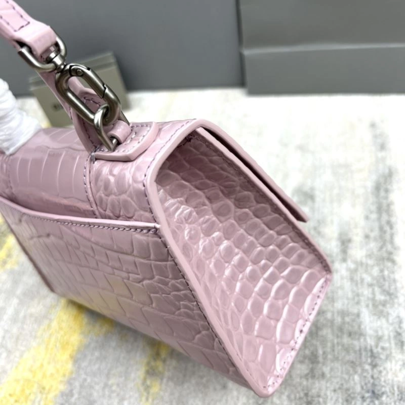 Balenciaga Blush Pink Crocodile Pattern Hourglass Bag XS Contemporary 78731