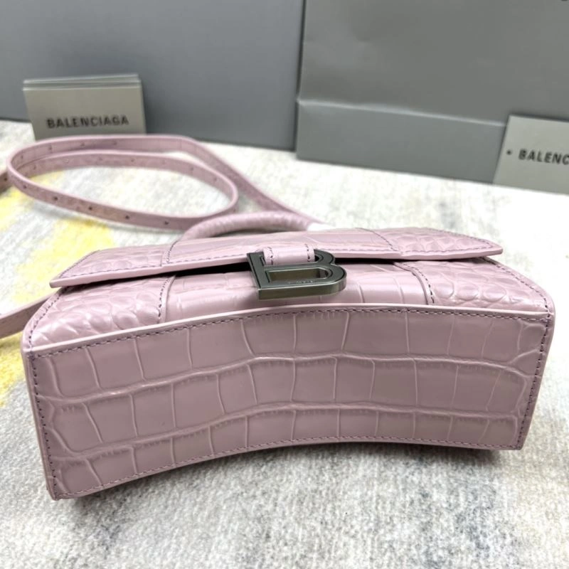 Balenciaga Blush Pink Crocodile Pattern Hourglass Bag XS Contemporary 78731
