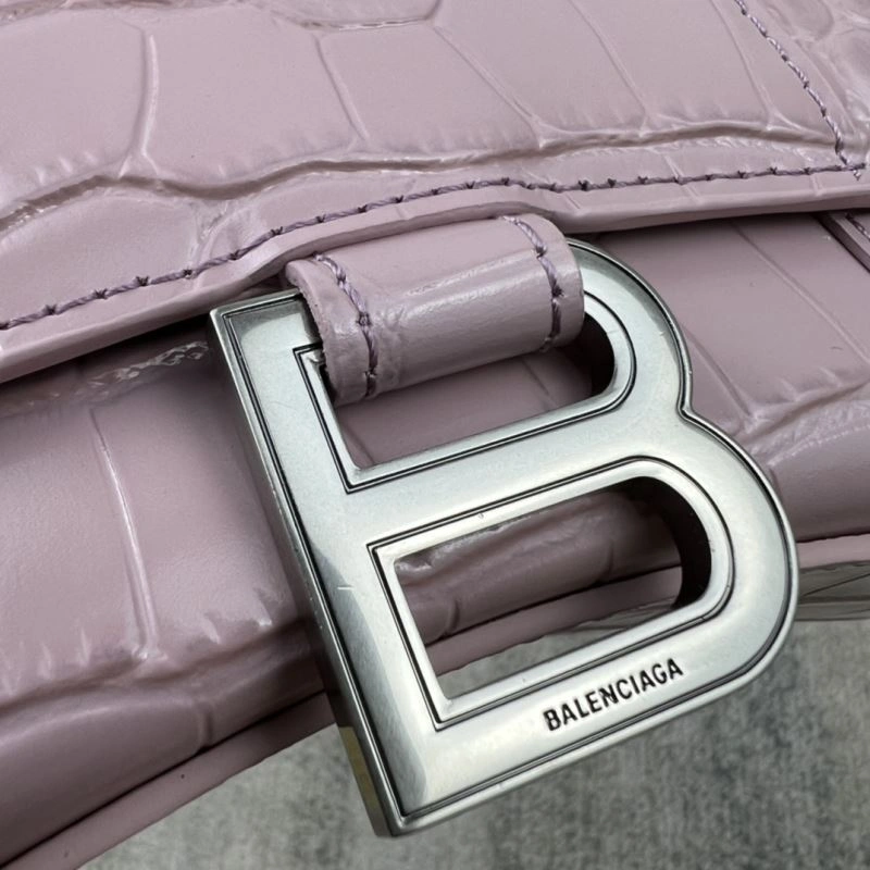 Balenciaga Blush Pink Crocodile Pattern Hourglass Bag XS Contemporary 78731