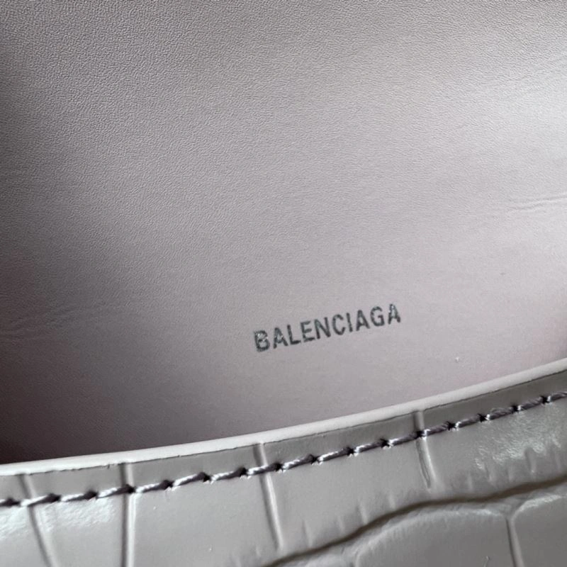 Balenciaga Blush Pink Crocodile Pattern Hourglass Bag XS Contemporary 78731