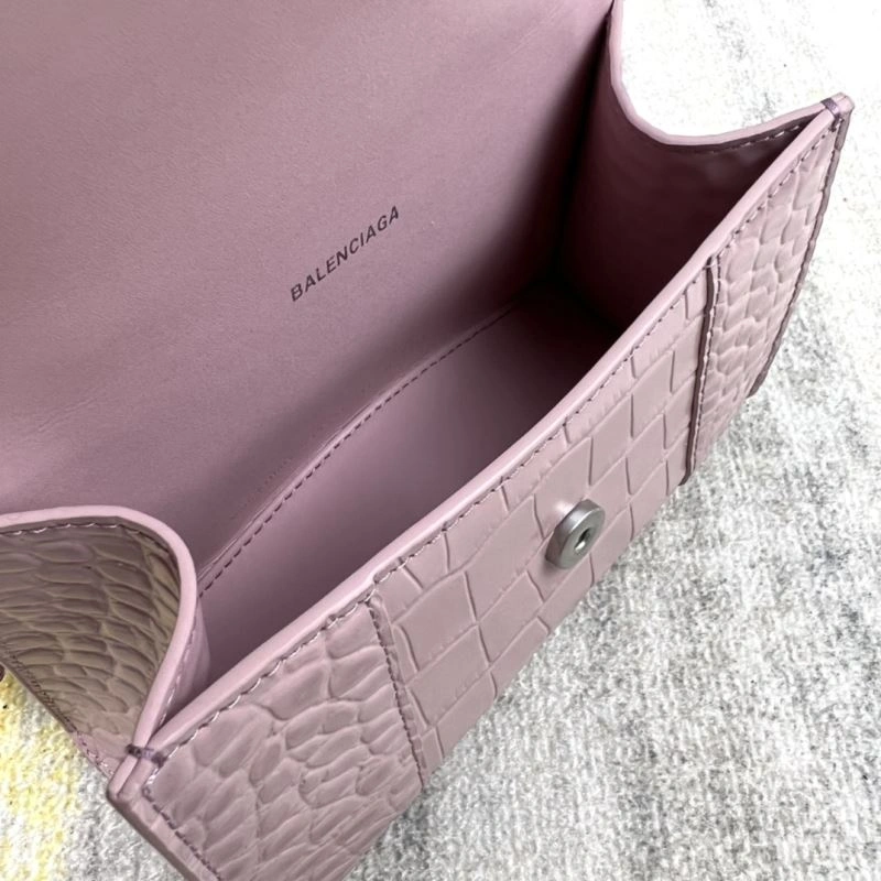 Balenciaga Blush Pink Crocodile Pattern Hourglass Bag XS Contemporary 78731