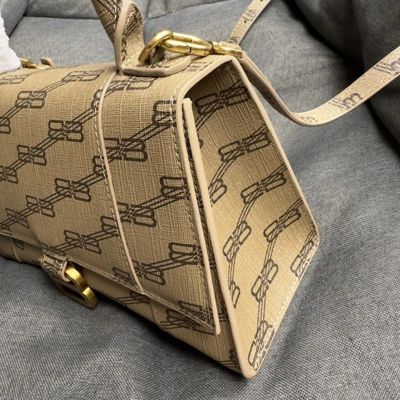 Balenciaga Brown Crescent Hourglass Bag - S Size Timeless 70052