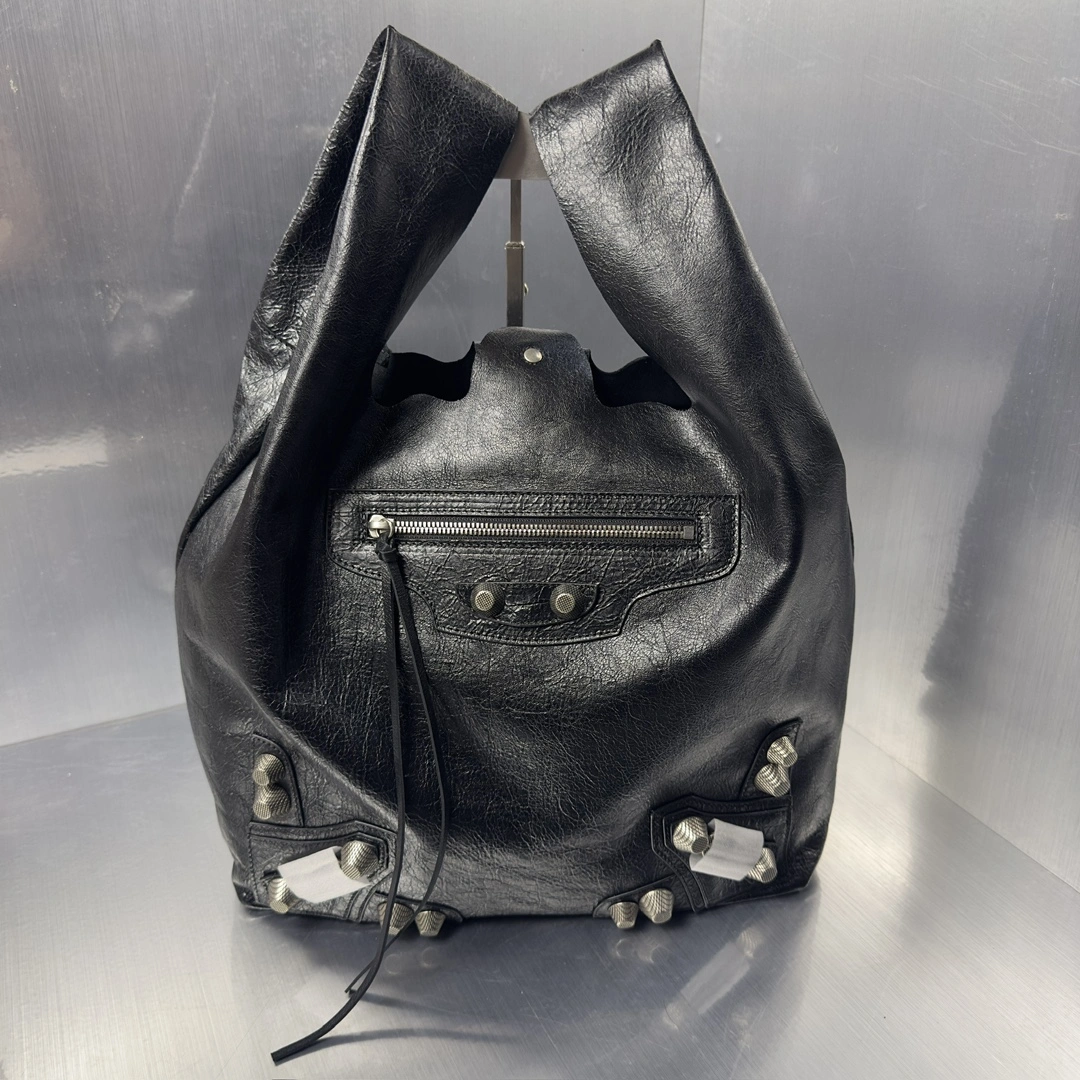 Original Balenciaga Cagole Edgy Motorcycle Vest Shopping Bag 61076