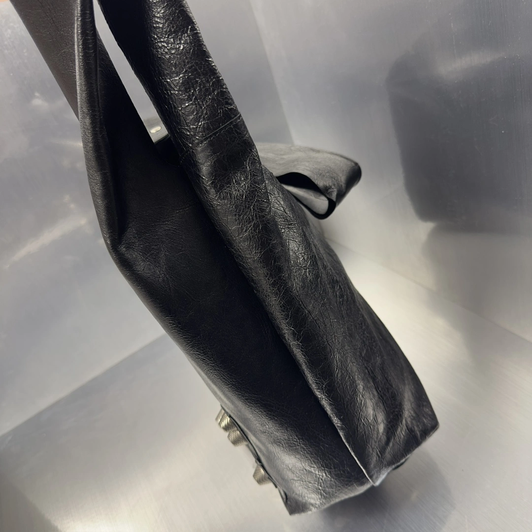 Original Balenciaga Cagole Edgy Motorcycle Vest Shopping Bag 61076