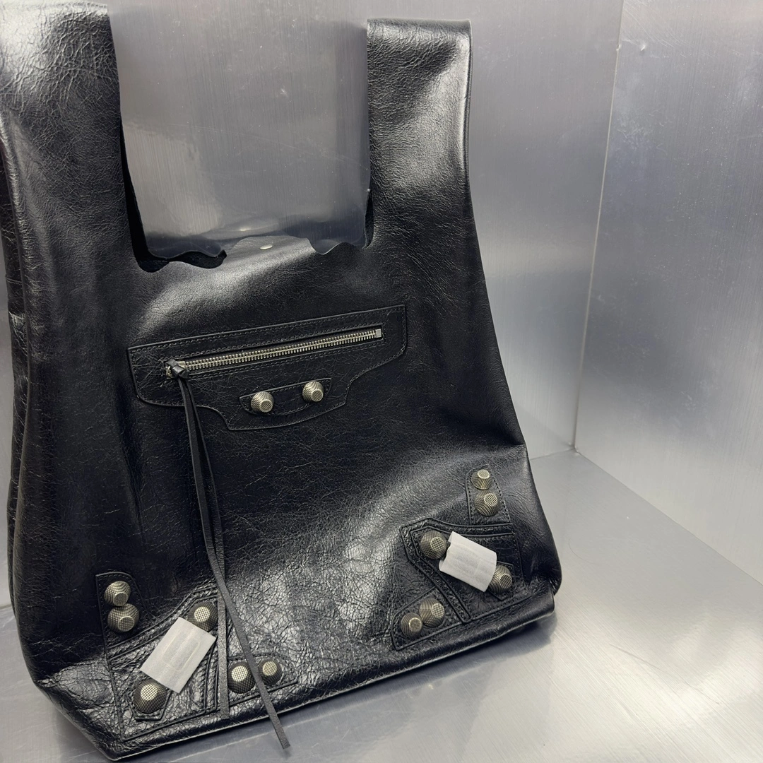 Original Balenciaga Cagole Edgy Motorcycle Vest Shopping Bag 61076