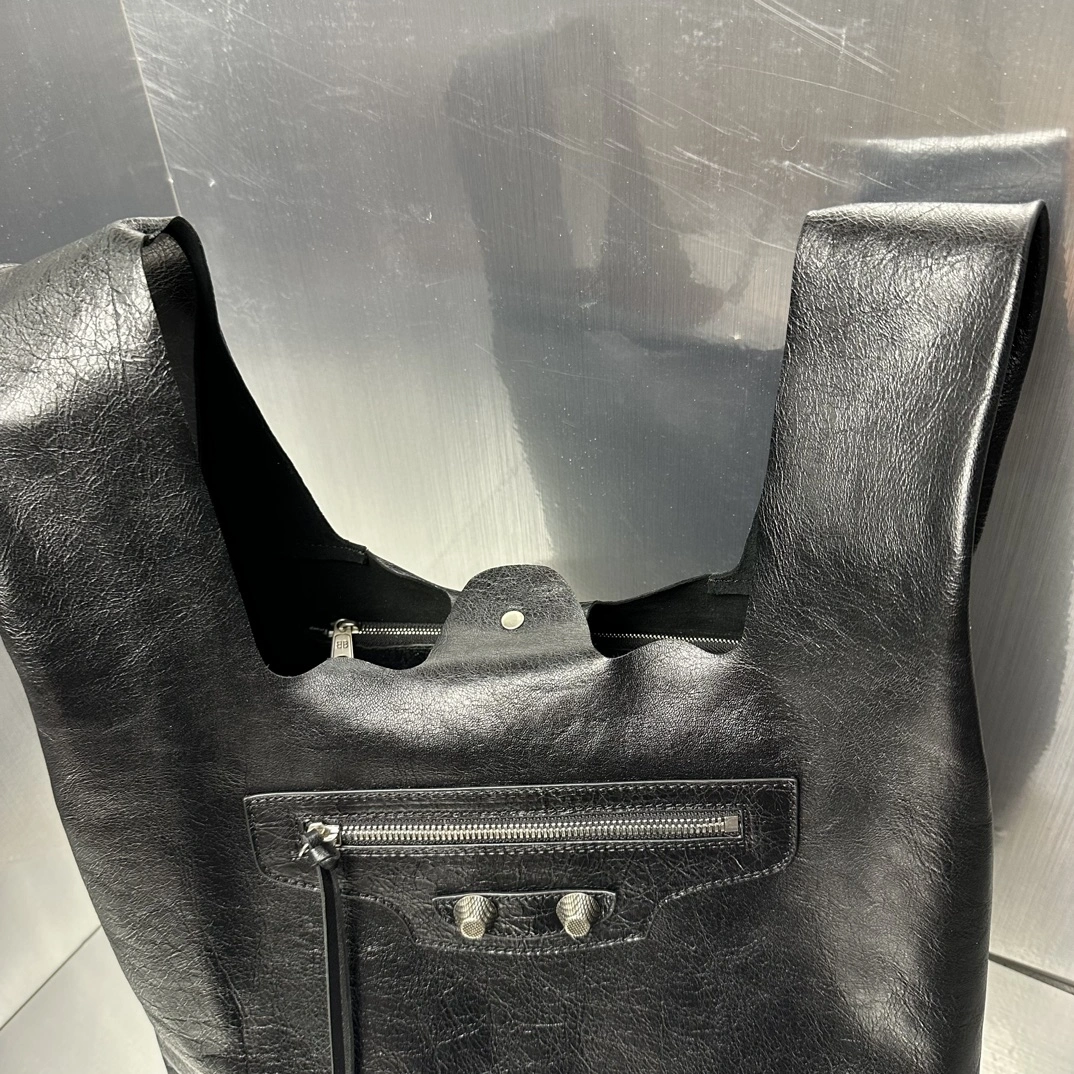 Original Balenciaga Cagole Edgy Motorcycle Vest Shopping Bag 61076