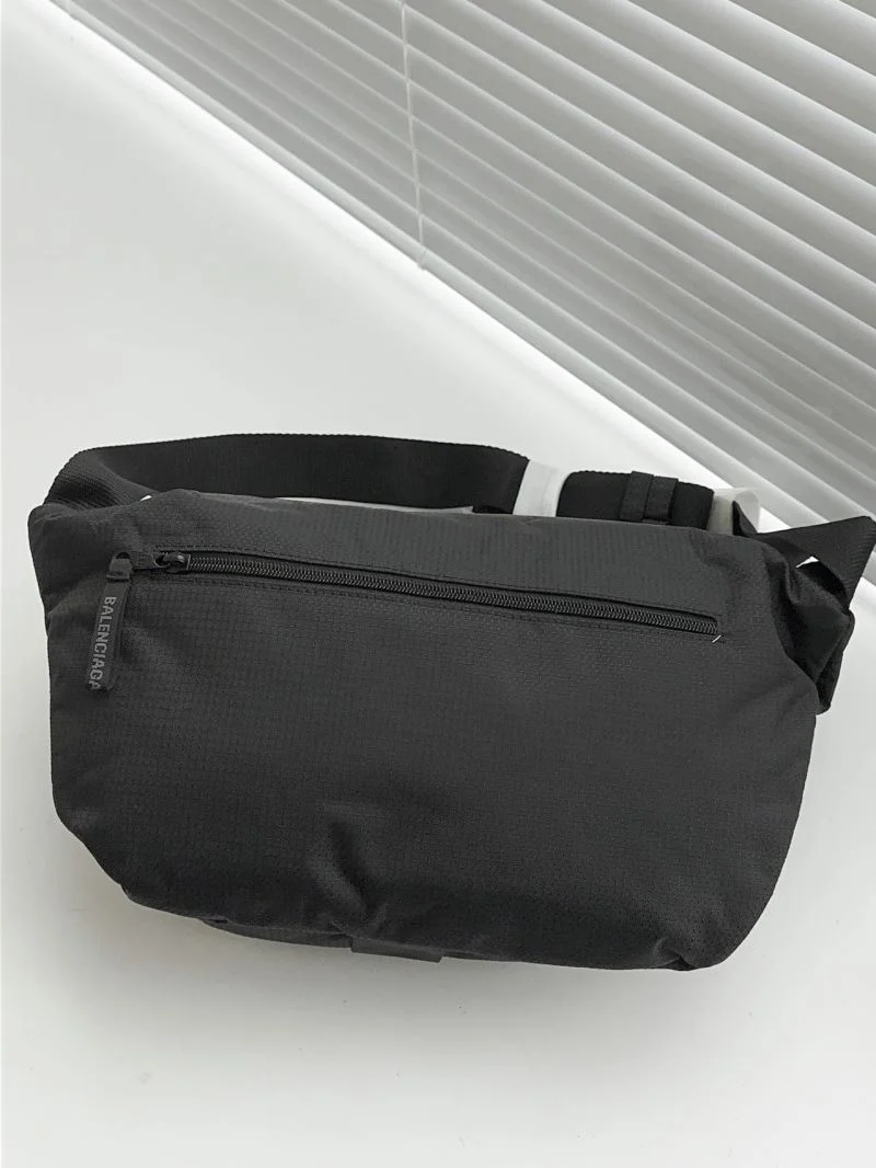ComfortFit Balenciaga Checkered Nylon Flap Buckle Waist Chest Bag 38220