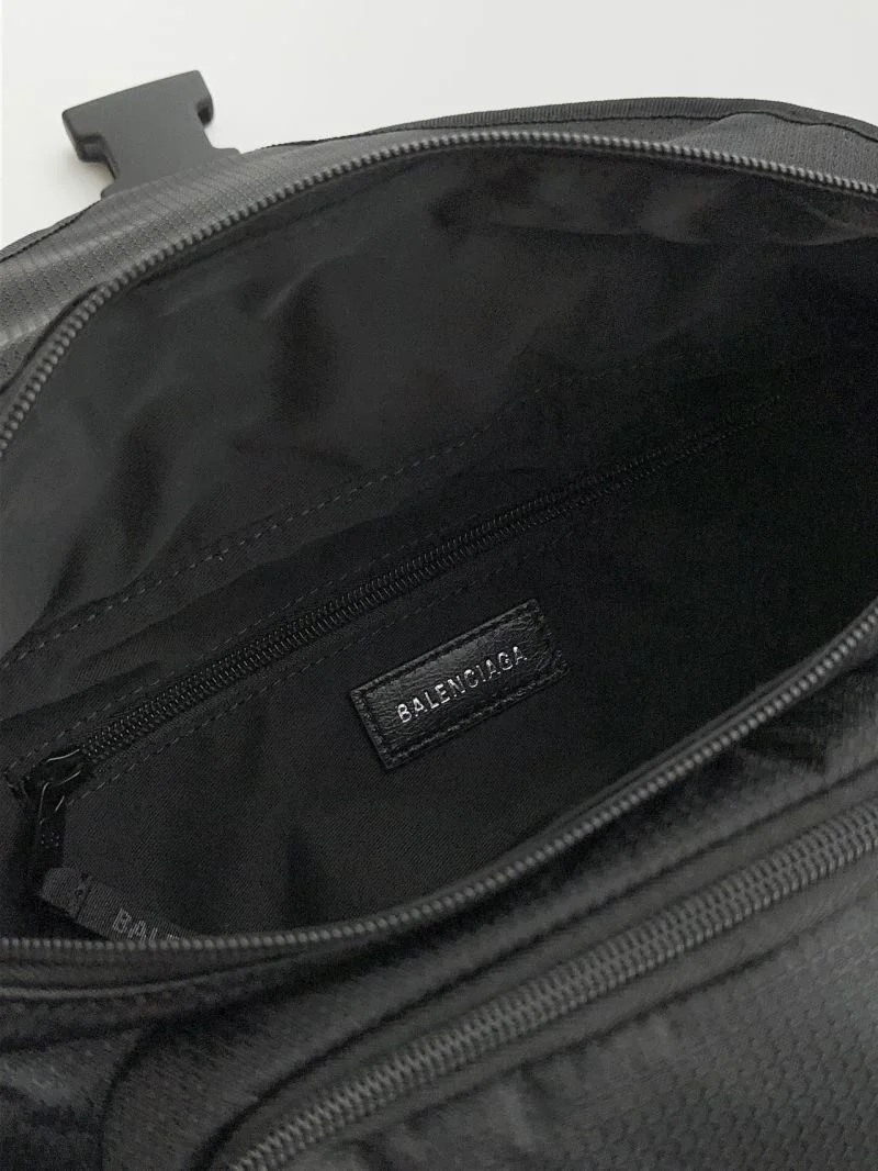 ComfortFit Balenciaga Checkered Nylon Flap Buckle Waist Chest Bag 38220