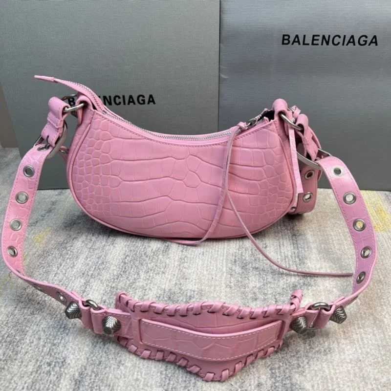 MultiPurpose Balenciaga Cherry Blossom Crocodile Print Le Cagole Bag 38376